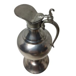 Vintage‎ Royal Holland Pewter Pitcher Daalderop Creamer Hinged Lid Handle SEE